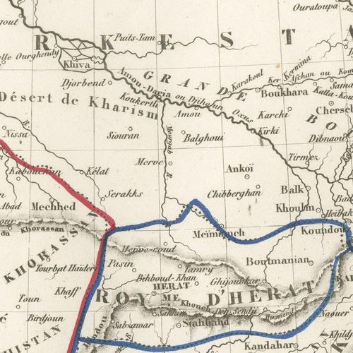 Blue Antique Map of Herat by Levasseur, 1846 For Sale - Image 8 of 12