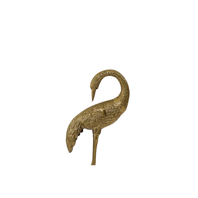 Vintage 24" Bronze & Brass Casted Mid-Century Chinoiserie Cranes For Sale - Image 11 of 12