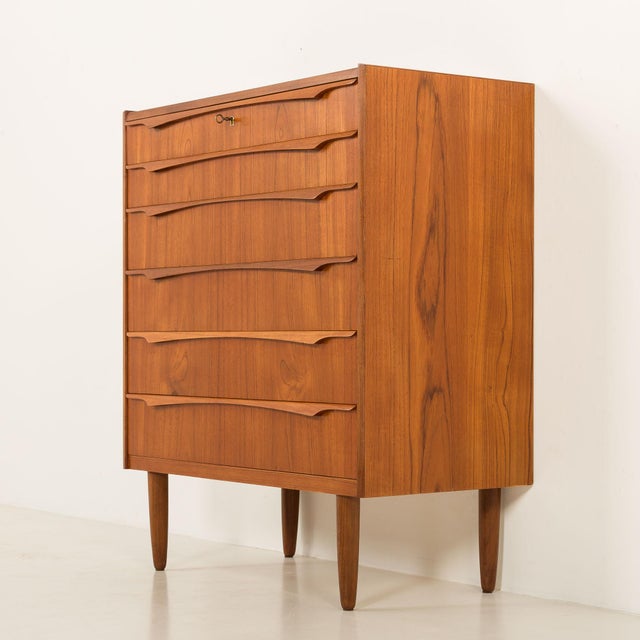 Brown Mid-Century Danish Teak Chest of Drawers from Genega Mobler, 1960s For Sale - Image 8 of 15
