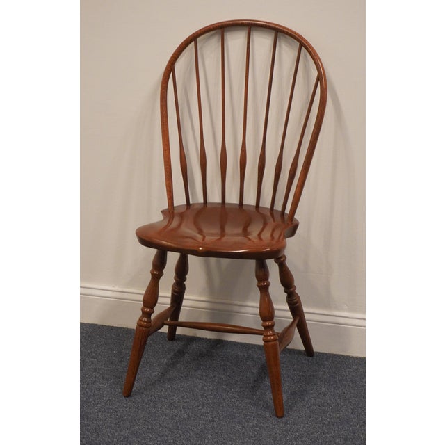 High End Vintage Solid Cherry Early American Windsor Dining Side Chair 303-882 For Sale - Image 4 of 9
