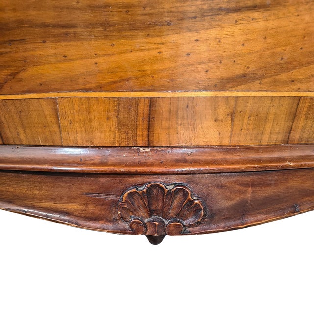 20th Century Italian Walnut Burl Corner Cabinet with Inlaid Wood and Glass Doors, 1890s For Sale - Image 5 of 9