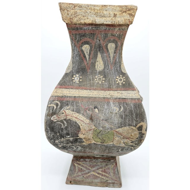 Chinese Painted Terracotta Pottery Vessel (Hu Jar) For Sale - Image 4 of 7