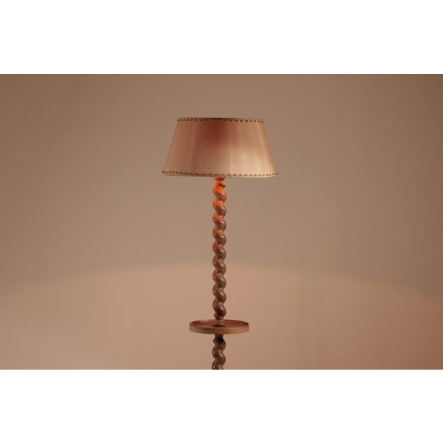 French Sculptural Floor Lamp in Twisted Wood, 1930s For Sale - Image 4 of 12