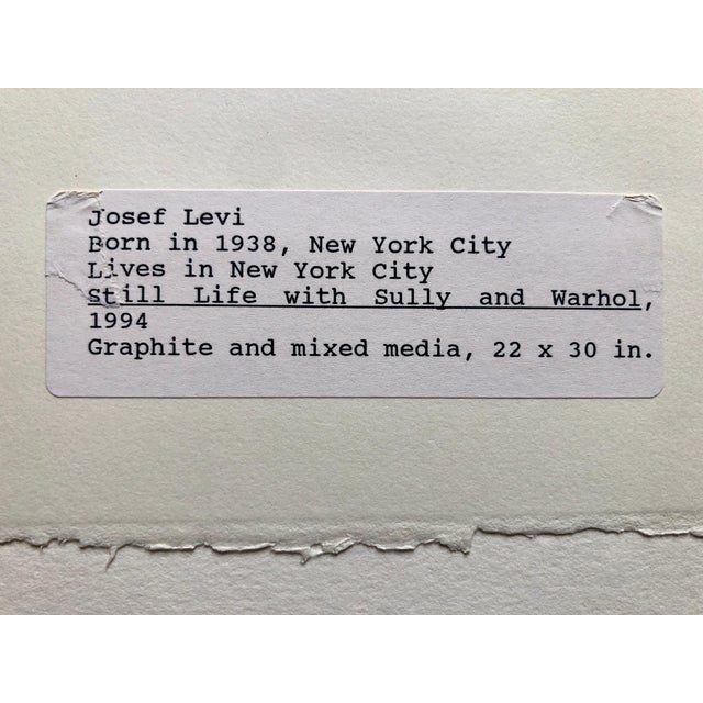 Josef LeviStill Life with Sully and Warhol, Pop Art Mixed Media Signed Painting Drawing, 1994 For Sale - Image 10 of 11