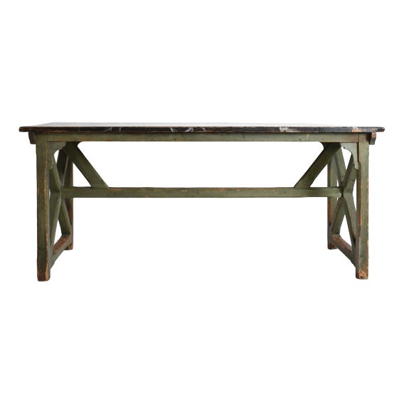 Marble Trompe Loeil Console Table, 1920s For Sale