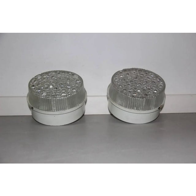 1960s Lacquered Metal & Bubble Glass Sconces, 1960s, Set of 2 For Sale - Image 5 of 7