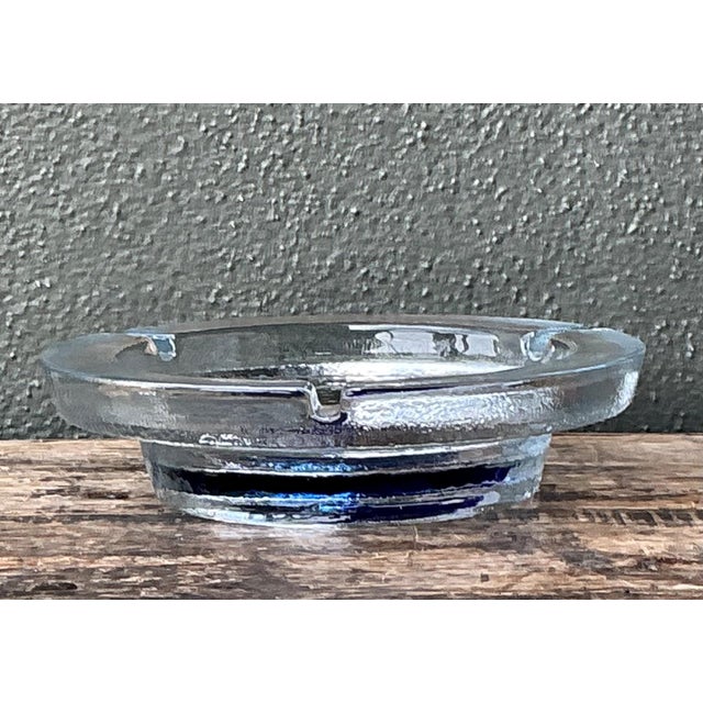Glass Vintage Mid-Century Modern Glass Ashtray For Sale - Image 7 of 8
