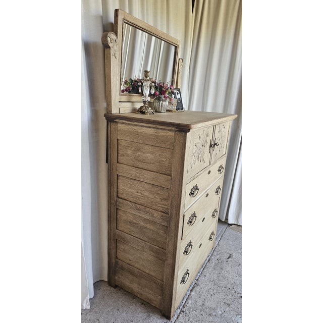 Antique Wooden Chiffonier Chest With Attach Mirror Frame. Circa 1920's For Sale - Image 12 of 18