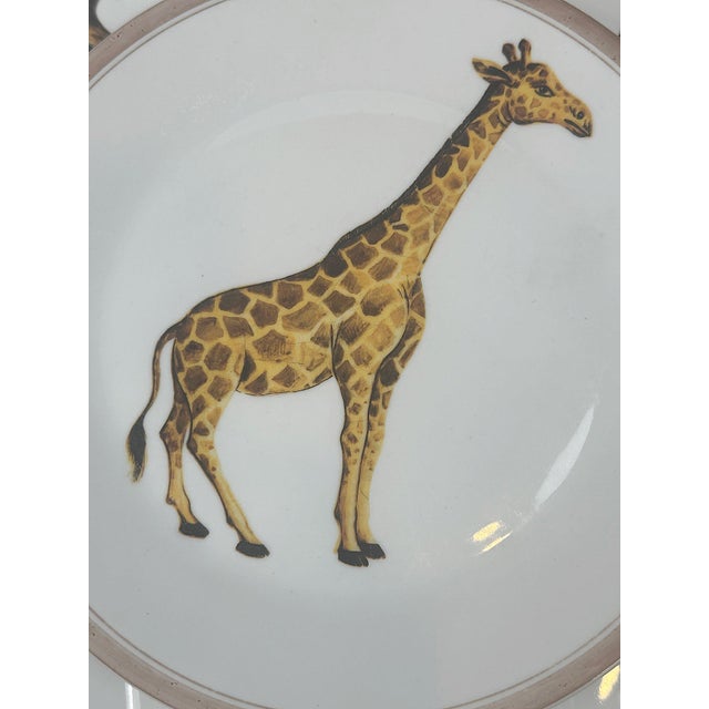 Chocolate 1980's Vintage Mottahedeh Exotic Animals Dinner Plates - Set of 5 For Sale - Image 8 of 11