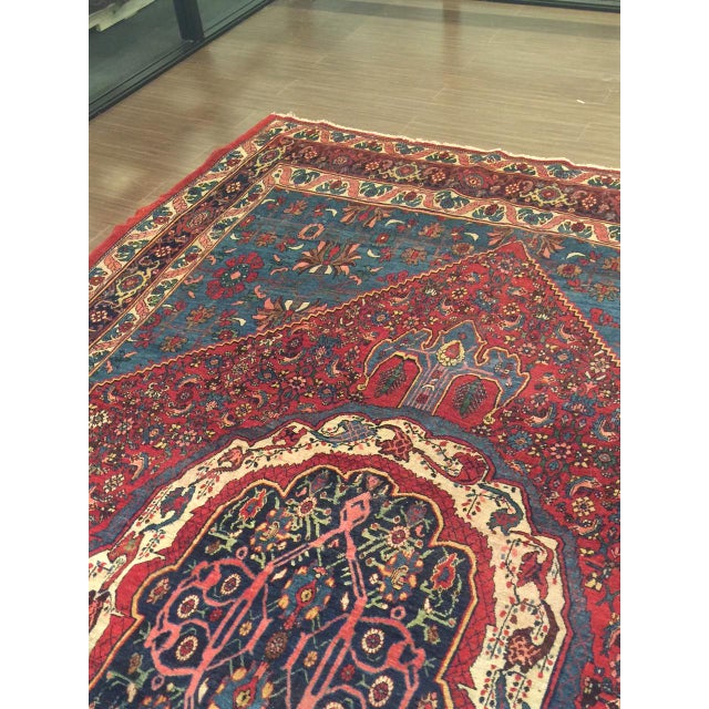 Antique Red Bidjar Rug 7'9 X 12'2 For Sale - Image 4 of 5