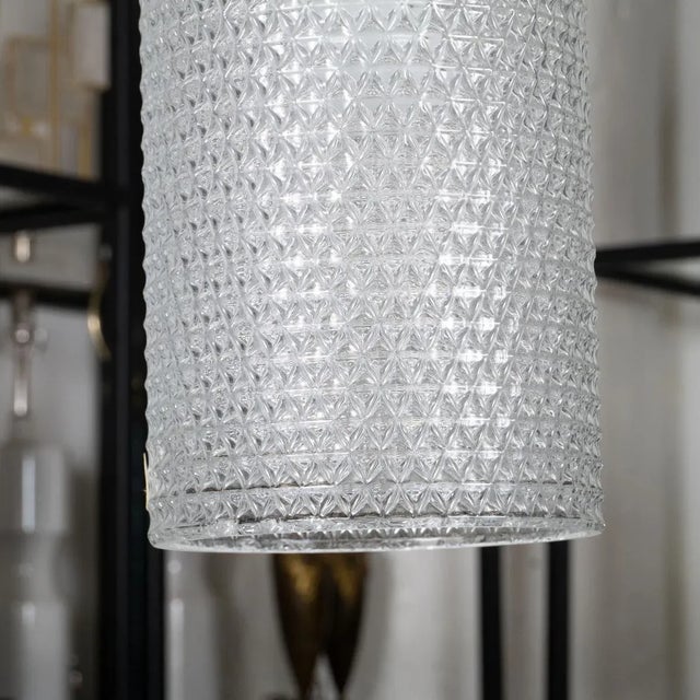 1950s Molded Cylindrical Glass Pendant For Sale - Image 5 of 8