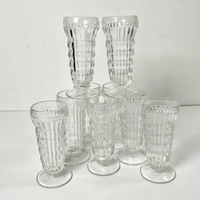 1940s 1940s Hollywood Regency Boho Chic Glass Dessert Parfait Cups - Set of 9.. For Sale - Image 5 of 10