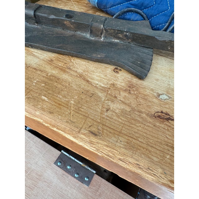 Wood Classic Mid 20th C. Scrubbed Pine Farm Table With Turned Legs For Sale - Image 7 of 7