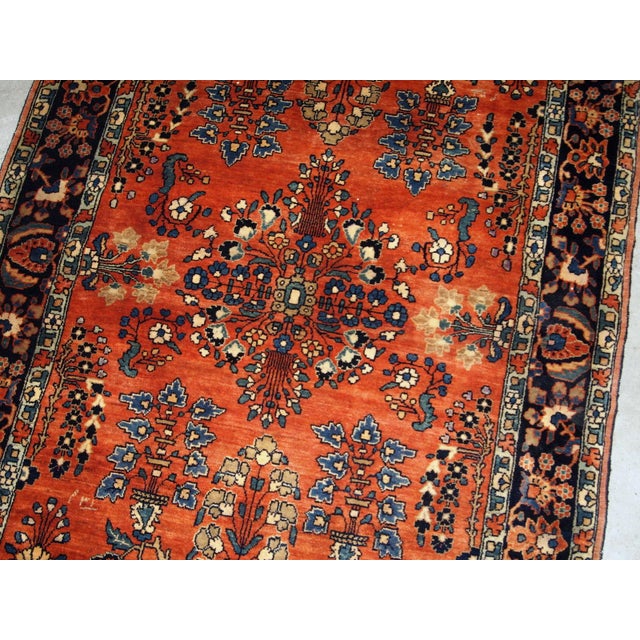 1900s, Handmade Antique Persian Sarouk Rug 3.5' X 5.5' For Sale - Image 10 of 10