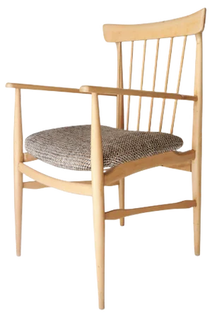 Mid-Century Modern Beige Beechwood Armchair, United States, 1950