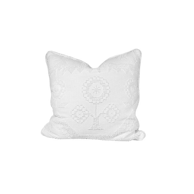 Mid-Century Modern Vintage White Mid Century Modern Hobnail Pillows - A Pair For Sale - Image 3 of 12