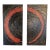 One-of-a-Kind Sculptural Plaster Diptych by Denver Artist – Black & Muted Red on Wood Panel, 15” X 32” For Sale