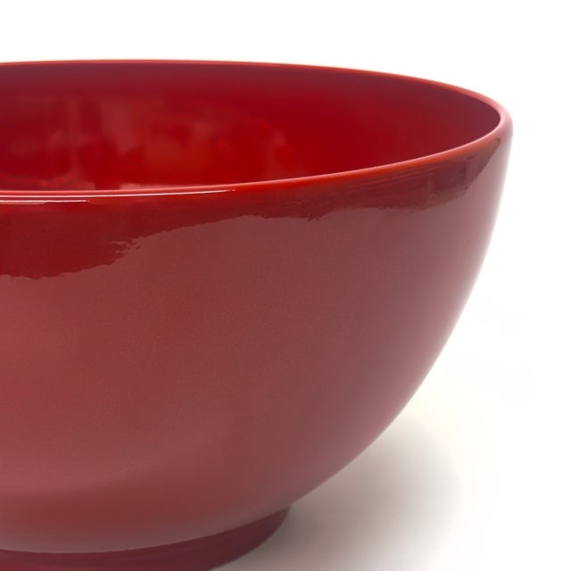 Mid 20th Century Gargantuan Red Ceramic Serving Bowl by Waechtersbach Germany For Sale - Image 10 of 11
