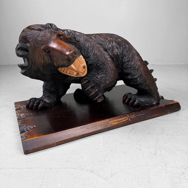 Ainu Wooden Bear Sculpture, 1950s For Sale - Image 12 of 17