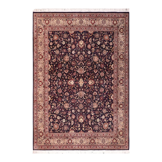 Floral 1990's Pak-Persian Blue/Gray Wool Rug - 8'2'' X 10'0'' For Sale