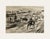Mid-Century Modern Vintage French Expressionism Spanish Village Painting, Ink on Paper. Signed by Edouard Righetti With Mat For Sale