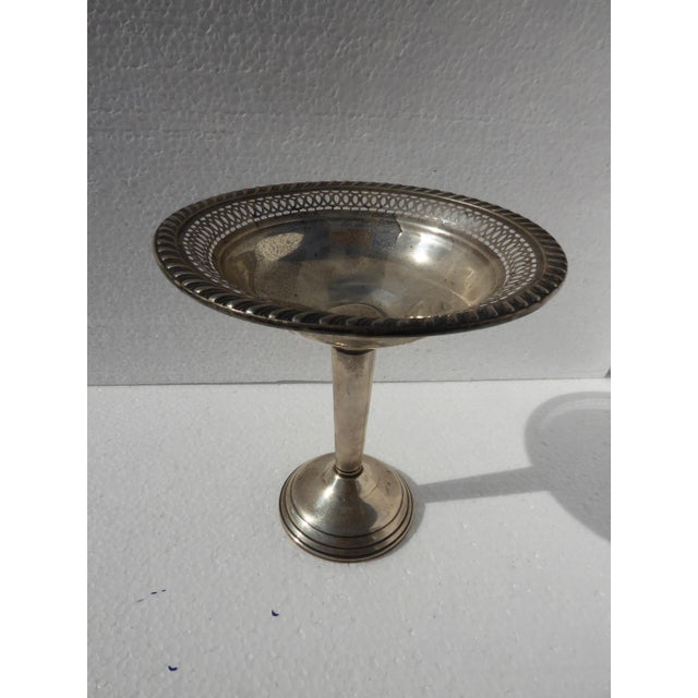 1950s Vintage Gruen Weighted Sterling Pedestal Silver Candy Dish For Sale - Image 5 of 9