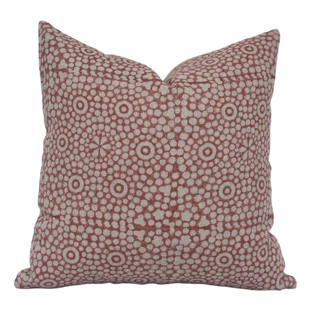 Fabdivine Throw Pillow Cover 14x14 Inch Handmade Block Print Cushion- Chunributi For Sale