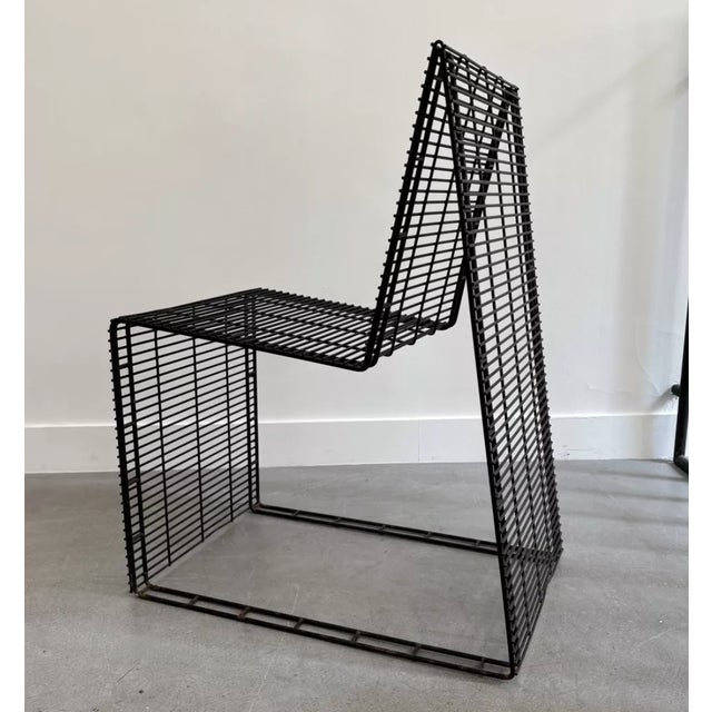 Vintage Graphic Metal Chair, 1990s For Sale - Image 4 of 9