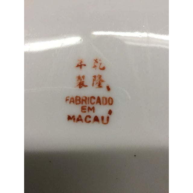 Green 1940s Asian Hand Painted Decorative Plate For Sale - Image 8 of 10