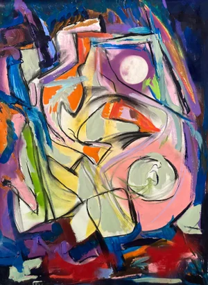 Original Mixed-Media Painting by Erik Sulander, Abstract, Signed and Unframed