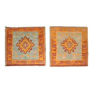 Set of Antique Turkish Oushak Small Square Rugs - 3' x 3'2" For Sale