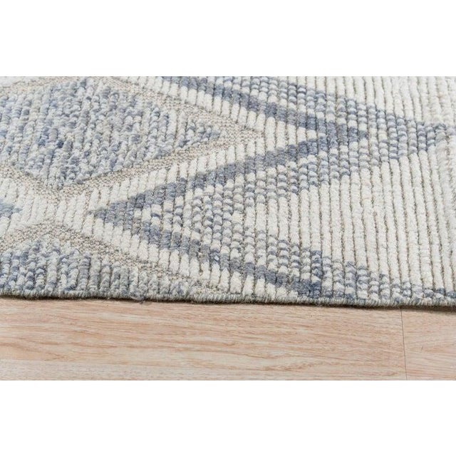 2020s 8x11 Ivory Hand-Knotted Wool Diamond Trellis Geometric Modern Carpet Rug For Sale - Image 5 of 9