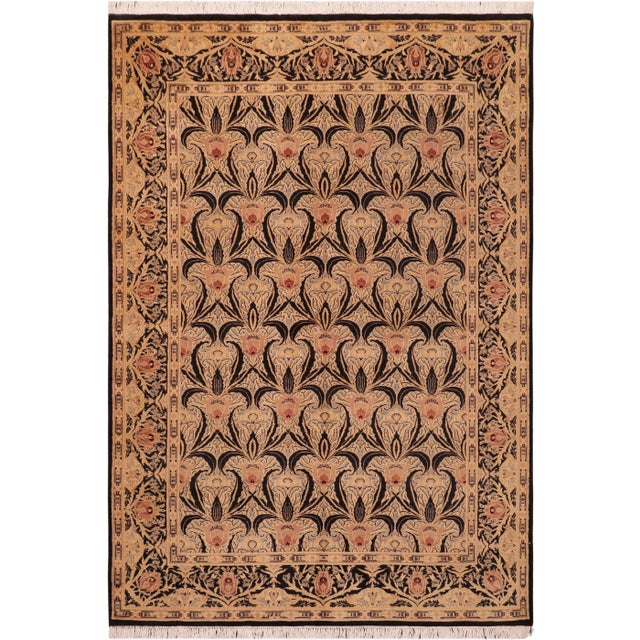 1980s William Morris Tulip Black/Beige Wool Rug For Sale - Image 10 of 10