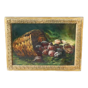 C P Ream, Noted Illinois Artist, Fruit Still Life, Framed