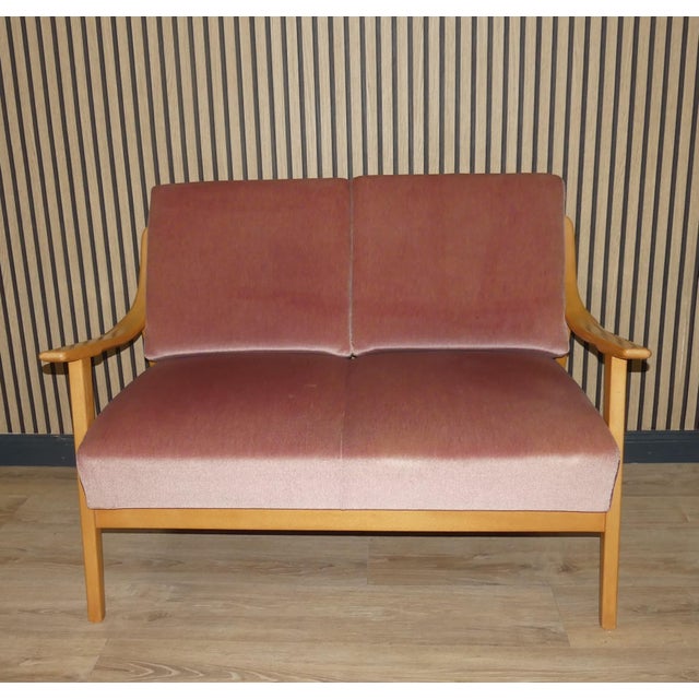 Wood Mid-Century Modernist 2-Seater Sofa in Light Wood, 1960s For Sale - Image 7 of 11