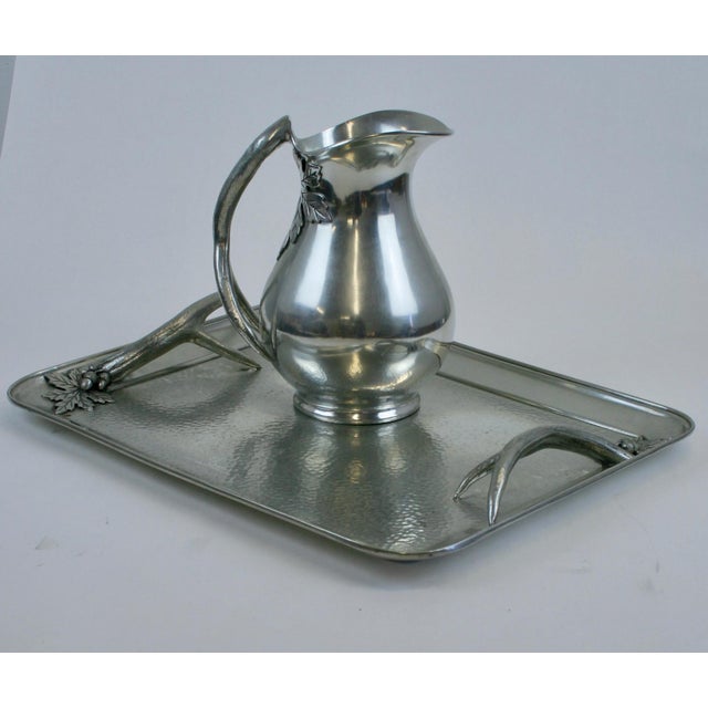 Cippola Italian Pewter Tray & Pitcher Set - 2 Pieces For Sale - Image 11 of 11