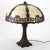 Antique Bradley & Hubbard School 6 Panel Slag Glass Lamp C1920 For Sale - Image 10 of 11