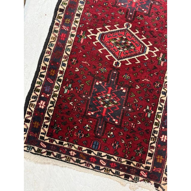 Persian Vintage Karaja with Variations of Red Rug 2.6 x 9.3 For Sale - Image 3 of 6