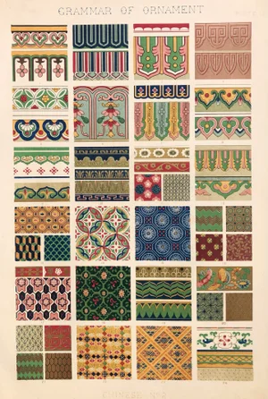 Antique Owen Jones Grammar of Ornament Chinese Chromolithograph