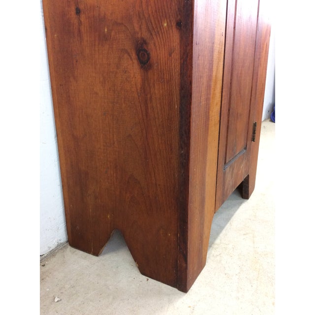 Brown Antique American Pine Cabinet With 4 Shelves For Sale - Image 8 of 12