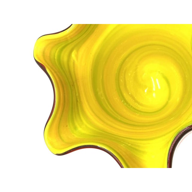 Neon-Colored Murano Fazzoletto Swirl Vase from Venini For Sale - Image 9 of 16
