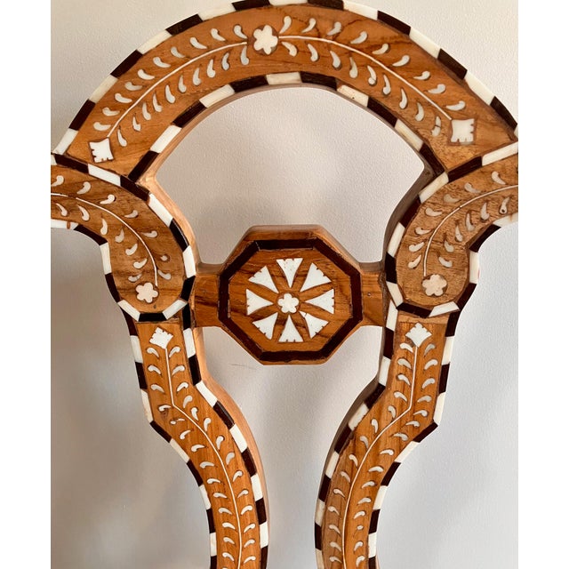 Early 21st Century Teak Inlay Anglo Indian Dining Chair For Sale - Image 5 of 9