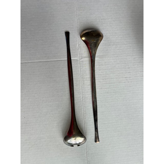 1980s Silverplate and Glass Salad Bowl With Salad Server For Sale - Image 5 of 9