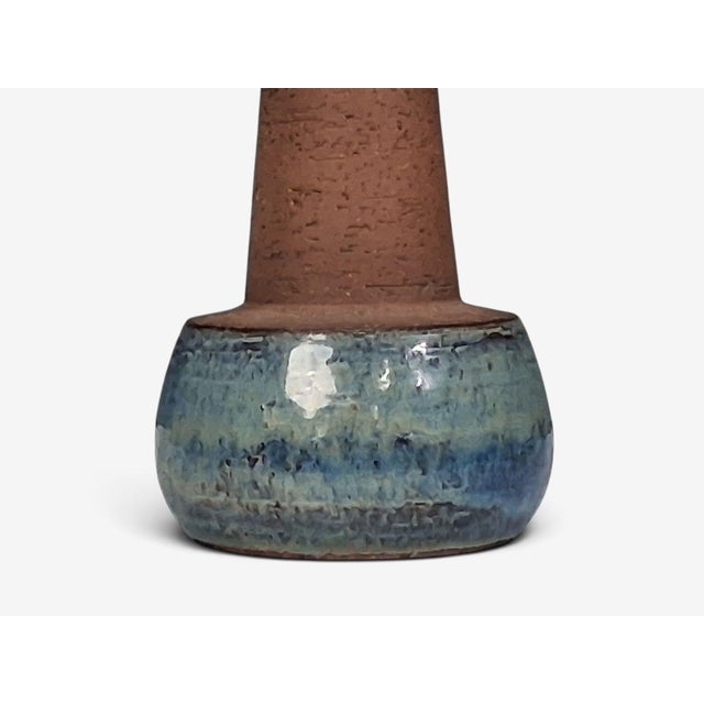 Blue 1960s Mid-Century Modern Michael Andersen & Søn, Table Lamp, Brown and Blue Stoneware For Sale - Image 8 of 10