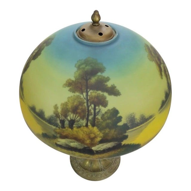 Arts & Crafts Arts & Crafts Phoenix Reverse Painted Landscape Lamp C1920 For Sale - Image 3 of 10
