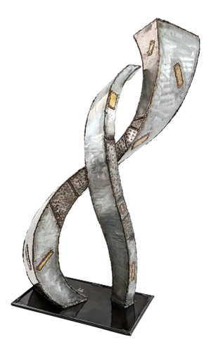 Brutalist Steel and Brass Welded Sculpture