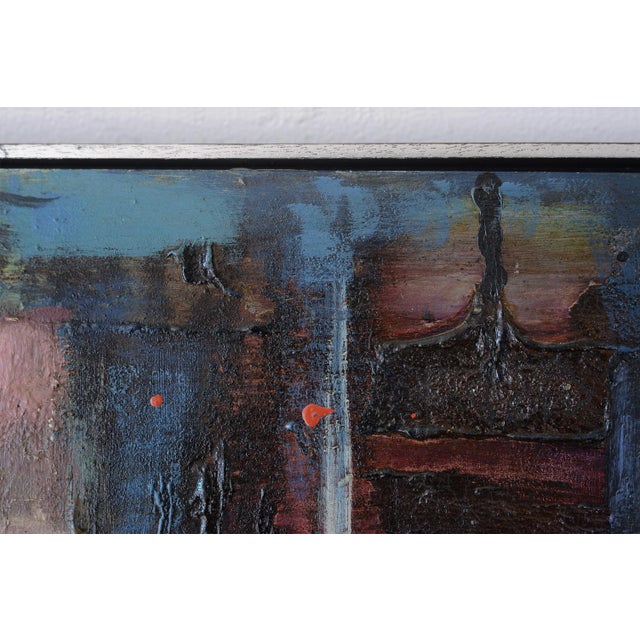 1960s Signed Mid Century Horizontal Abstract Painting For Sale In San Francisco - Image 6 of 15