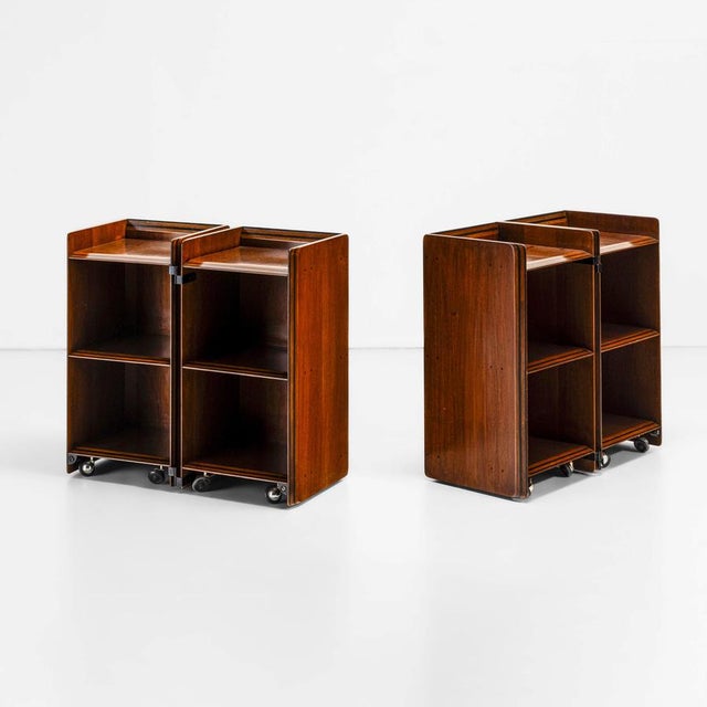 Mid-Century Modern Bedside Tables by Afra and Tobia Scarpa for Malato, 1970s, Set of 2 For Sale - Image 3 of 5