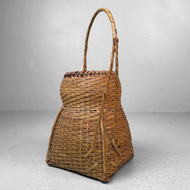 Japanese Bamboo Hanakago Ikebana Flower Basket, 1960s For Sale - Image 6 of 18