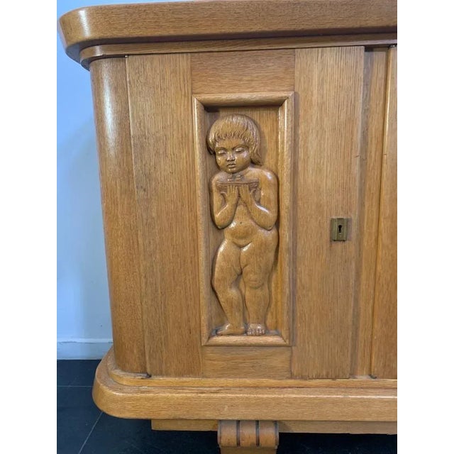 Ash Sideboard with Carved Panels, 1930s For Sale - Image 14 of 18